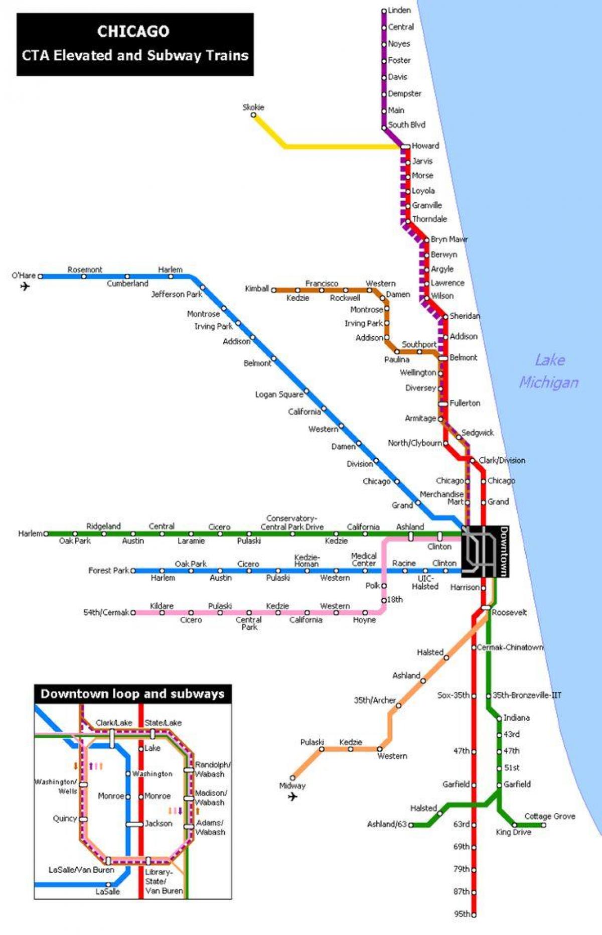 harta e metro Çikago