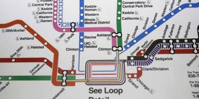 Chicago metro harta blu linjë