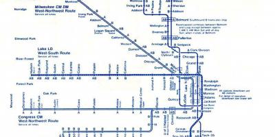 Harta e blu linjë Çikago