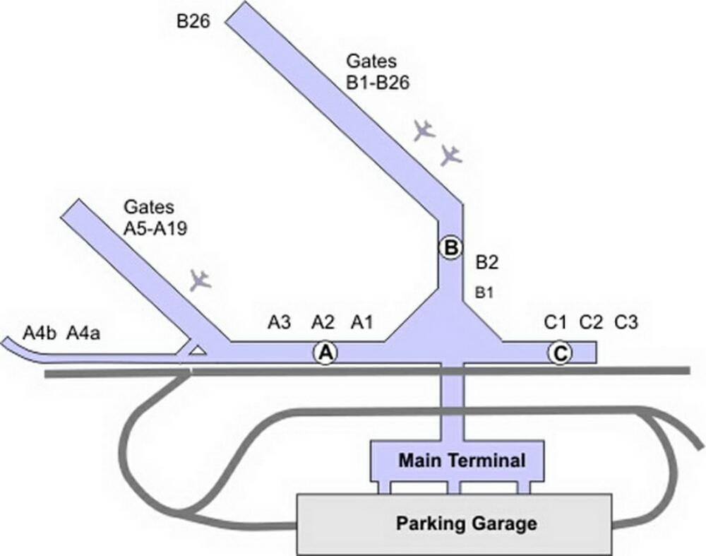 harta e Çikagos në mes të rrugës aeroport
