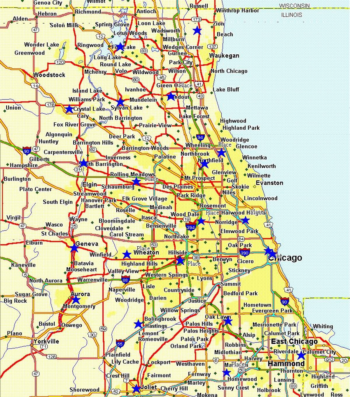hartë të qytetit të Çikagos
