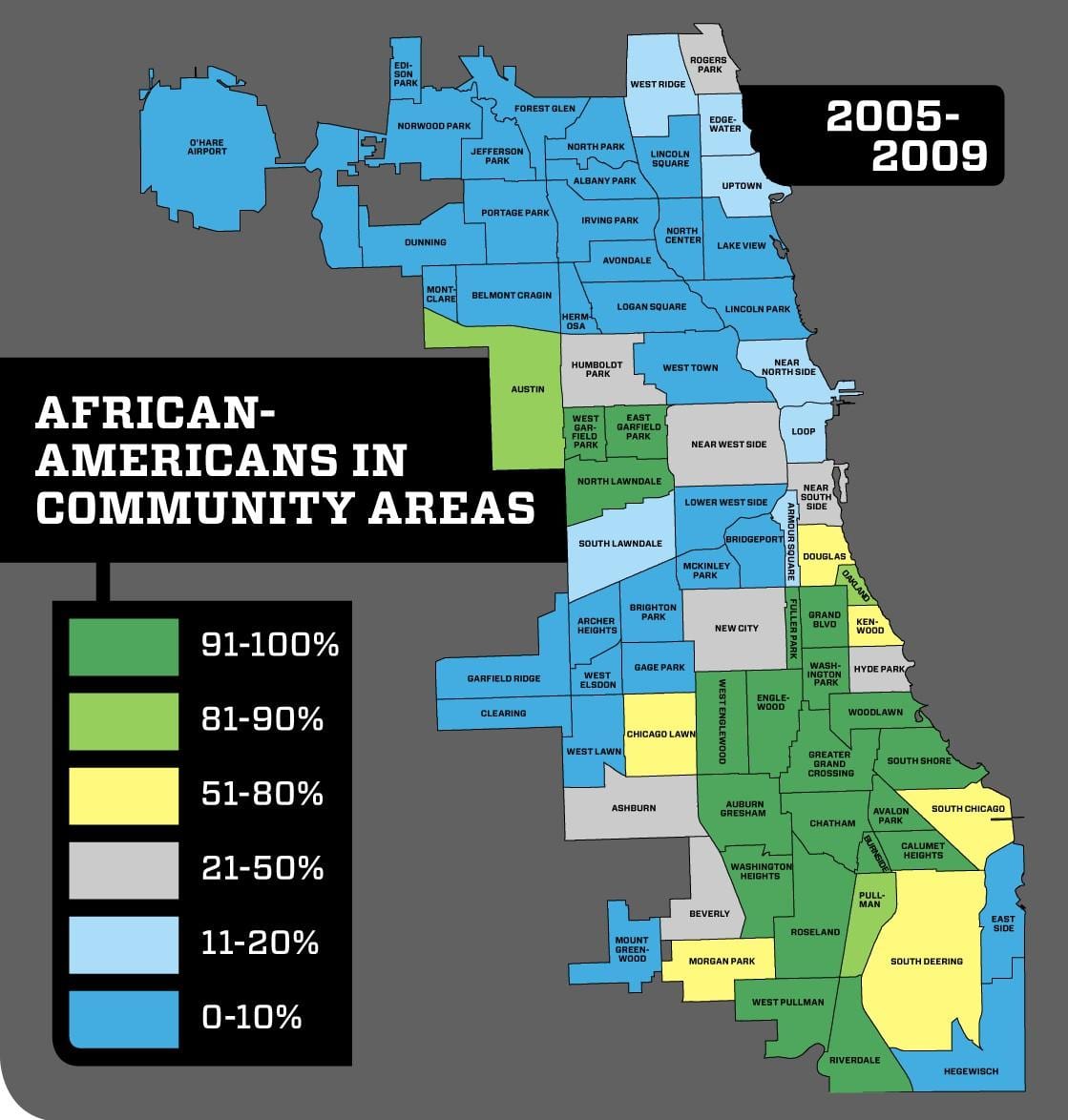 Chicago lagje krimit hartë