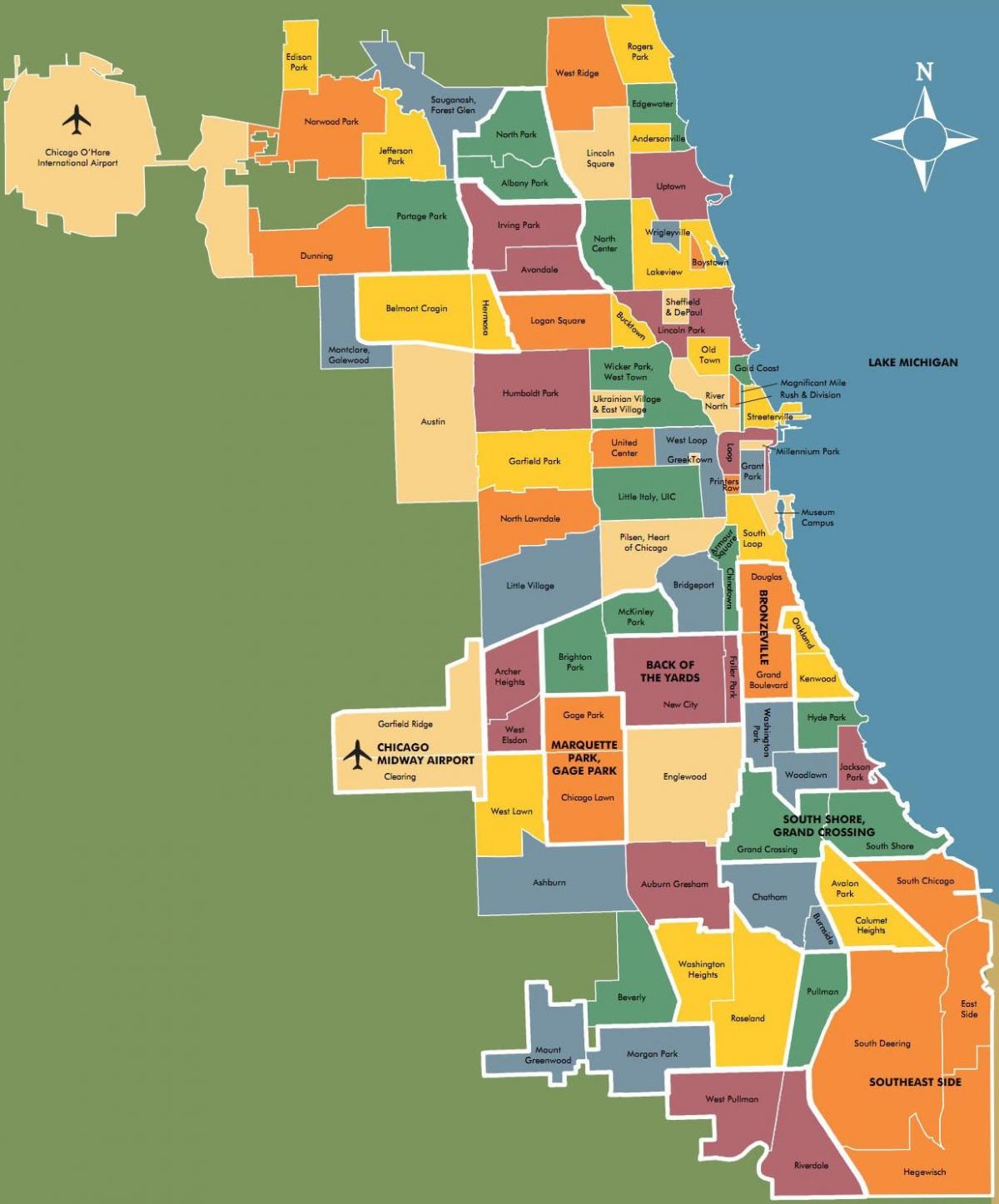 harta e lagjeve në Çikago