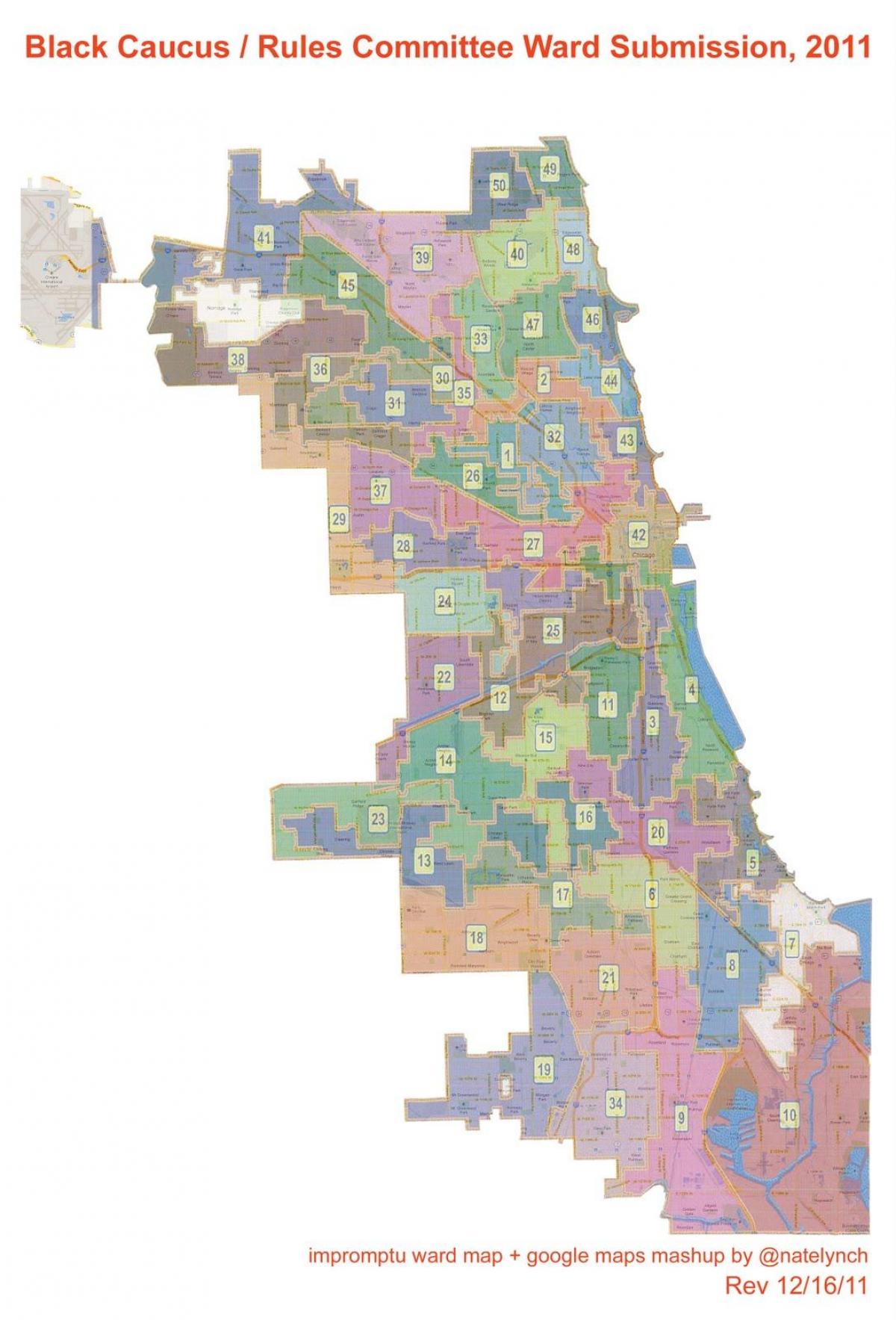 qyteti i Çikagos lagjes hartë