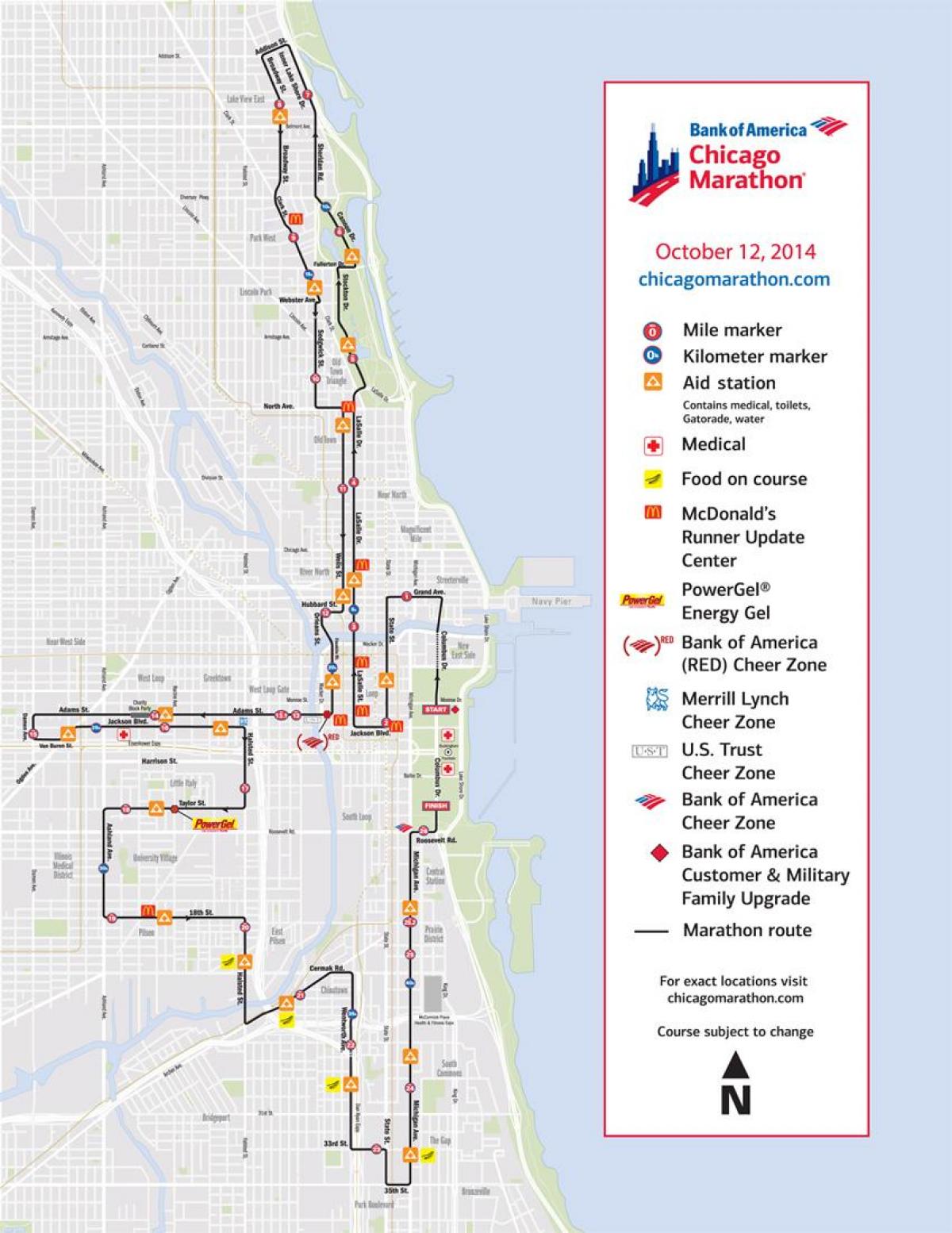 Chicago maratone garë hartë