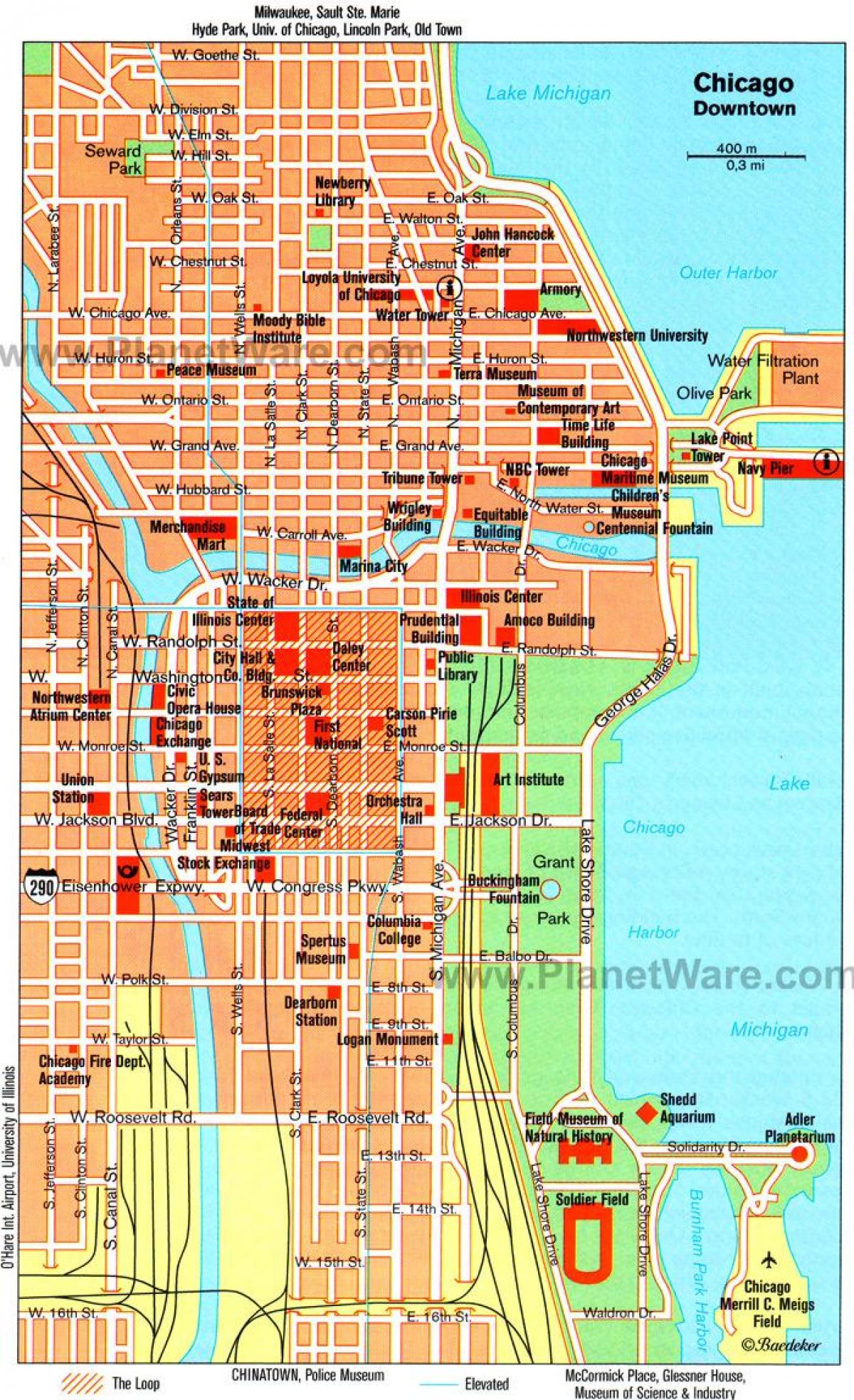 harta e muzeve në Çikago
