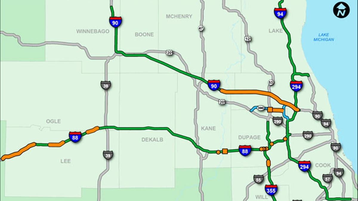 Chicago tollway hartë