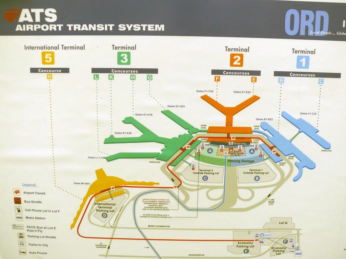 harta Chicago aeroport