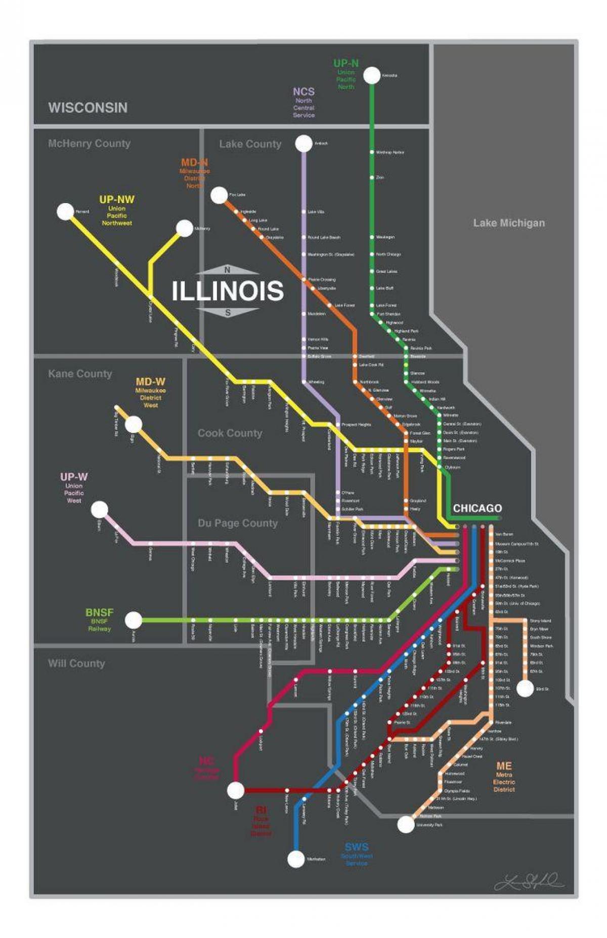 metra Chicago hartë