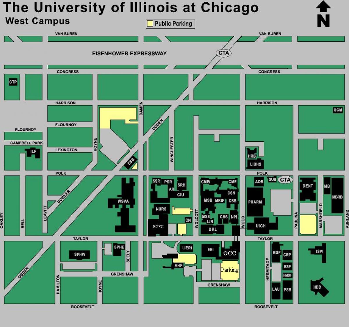 harta e UIC perëndim kampus