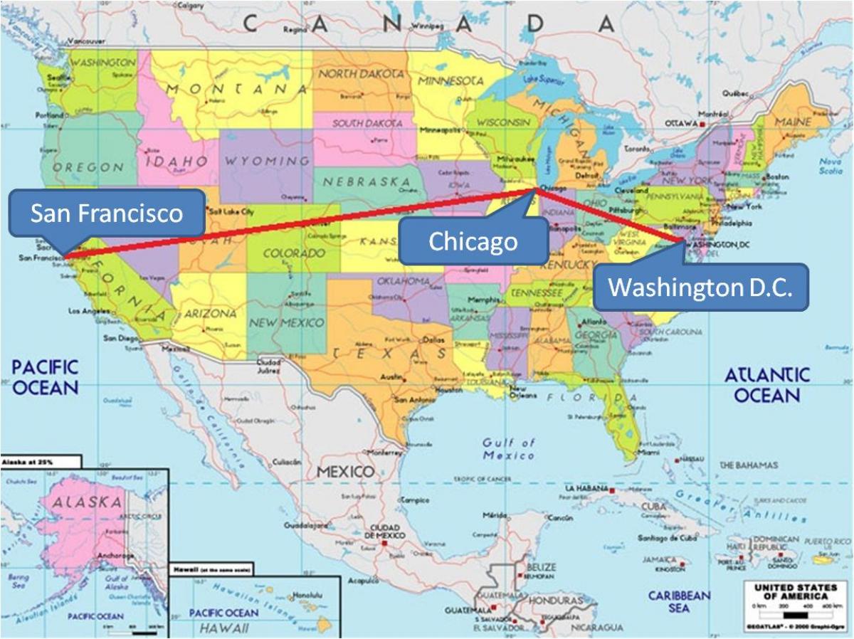 Çikagos në SHBA hartë