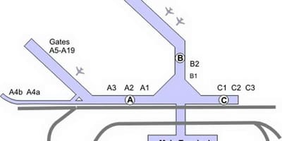 Harta e Çikagos në mes të rrugës aeroport