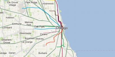 Chicago linja blu tren hartë