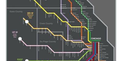 Metra tren hartë Çikago