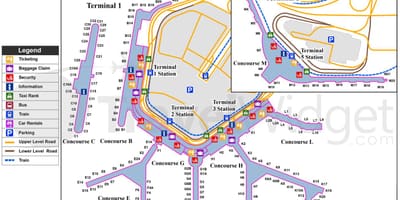 Chicago O Krejt aeroporti ndërkombëtar hartë