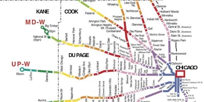 Chicago zonën e trenit hartë