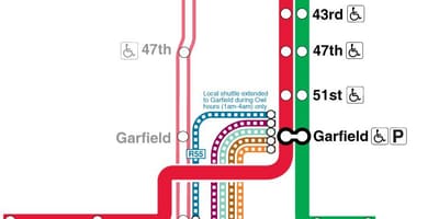 Chicago cta vijën e kuqe harta
